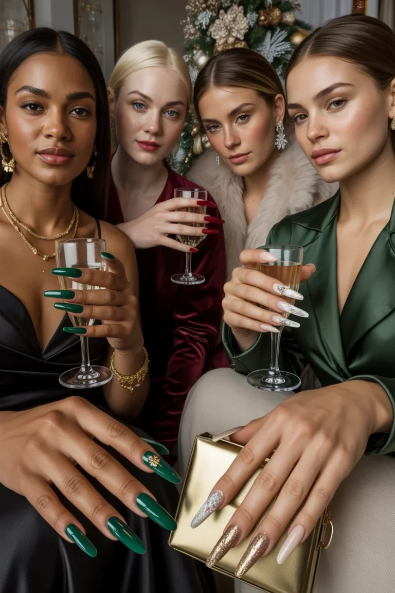 22 Glamorous Christmas Acrylic Nails That Shine All Season